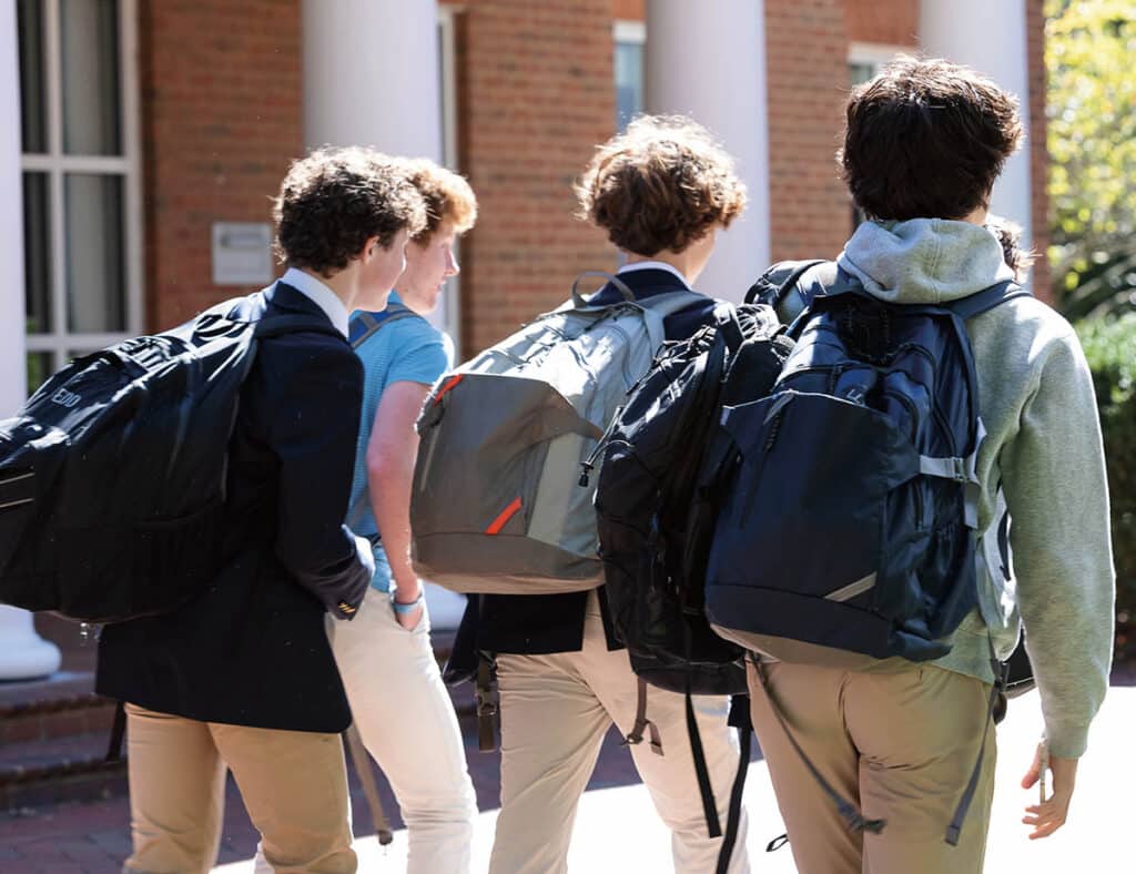 Students walking on campus